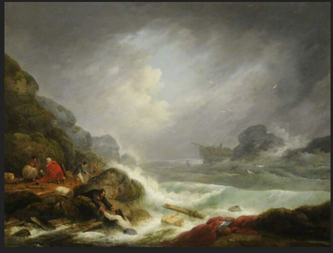 Shipwreck off a Rocky Coast by George Morland