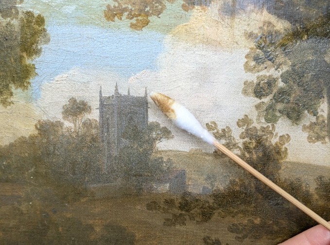 Conservation of the painting ‘Cawthorne Church from the Park’
